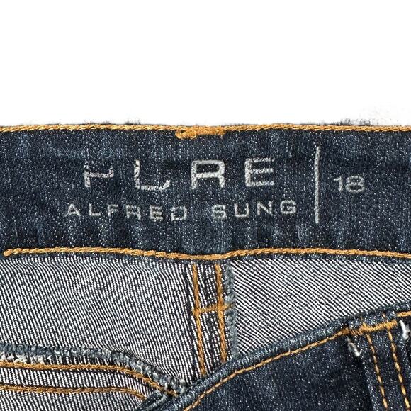 ALFRED SUNG Dark‎ Wash Five Pocket Design Straight Leg Cropped Jeans Size 18 - Picture 3 of 7